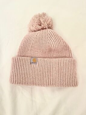 Carhartt Dusty Pink Pom Cuffed Beanie